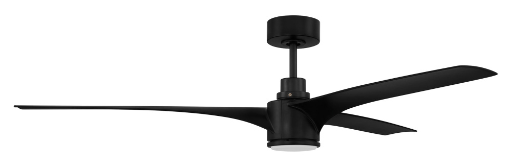 Phoebe 60" 3-Blade Indoor/Outdoor (Damp) Ceiling Fan in Flat Black w/ Flat Black Blades