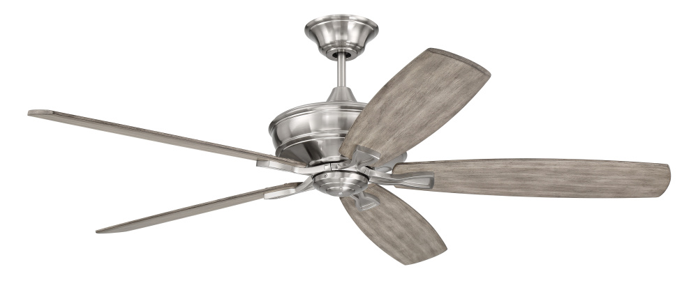 Santori 60" 5-Blade Ceiling Fan in Brushed Polished Nickel w/ Coffee Blades