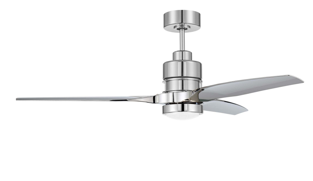 Sonnet WiFi 52" 3-Blade Ceiling Fan in Polished Nickel w/ Polished Nickel Polycarbonate Blades