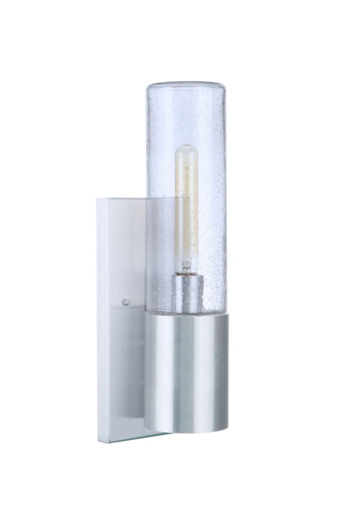 Sabre 1 Light Outdoor Medium Wall Lantern w/ LED Accent in Satin Aluminum