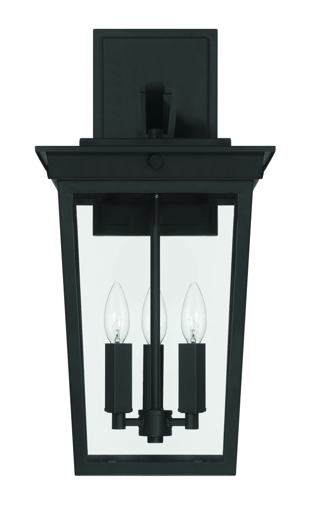 Duncan 3 Light Outdoor Wall Lantern in Textured Black