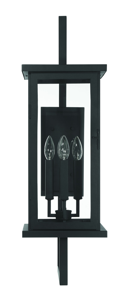 Jordan 32.5" 4 Light Outdoor Wall Lantern in Textured Black