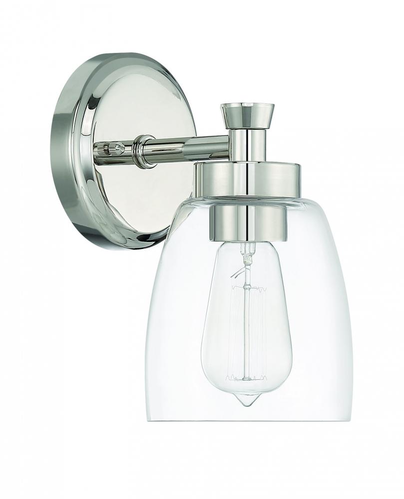 Henning 1 Light Sconce in Polished Nickel