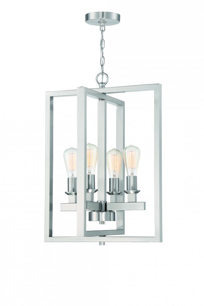 Chicago 4 Light Foyer in Brushed Polished Nickel