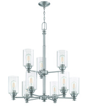 Craftmade 49829-BNK-C - Dardyn 9 Light Chandelier in Brushed Polished Nickel (Clear Glass)