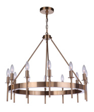 Craftmade 54312-SB - Larrson 12 Light Chandelier in Satin Brass