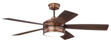 Craftmade BRX52BCP5 - Braxton 52" 5-Blade Ceiling Fan in Brushed Copper w/ Dark Cedar/Chestnut Blades
