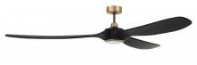Craftmade EVY72FBSB3 - Envy 72" 3-Blade Ceiling Fan in Flat Black/Satin Brass w/ Flat Black Blades