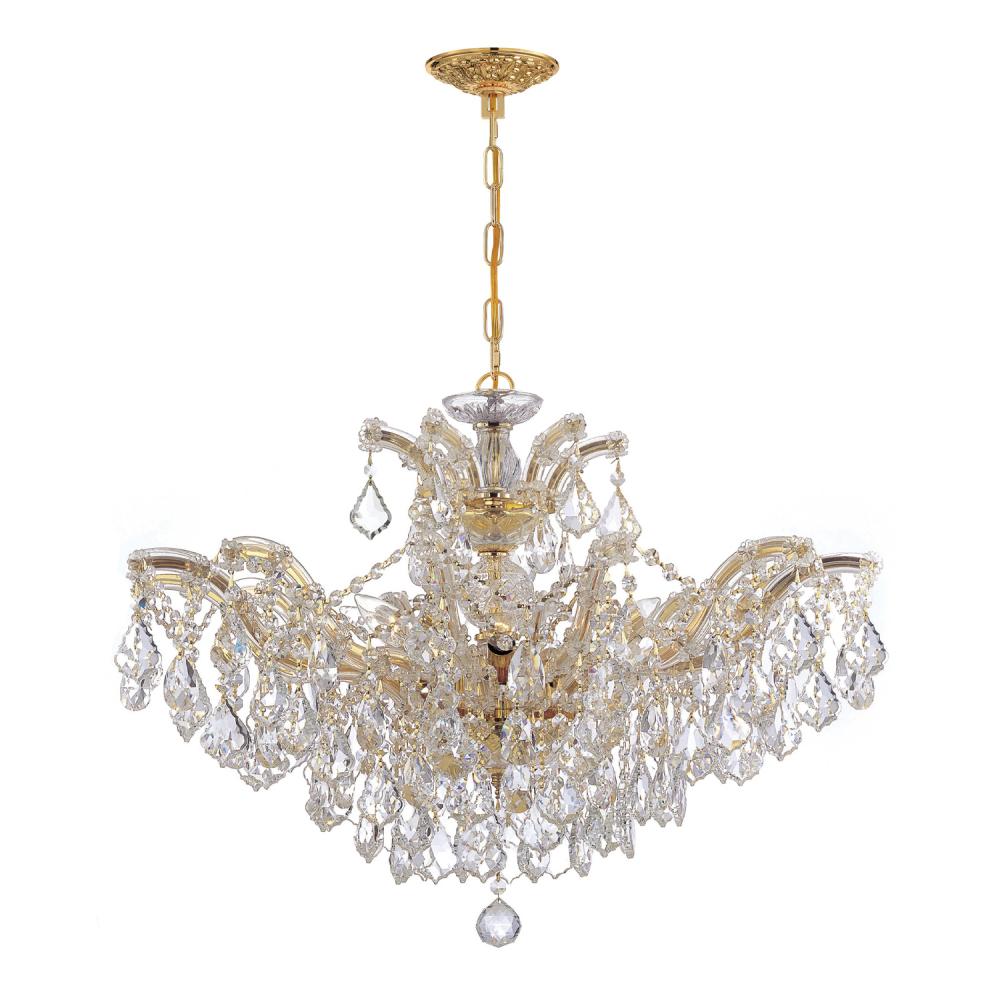 Maria Theresa 6 Light Hand Cut Crystal Gold Chandelier