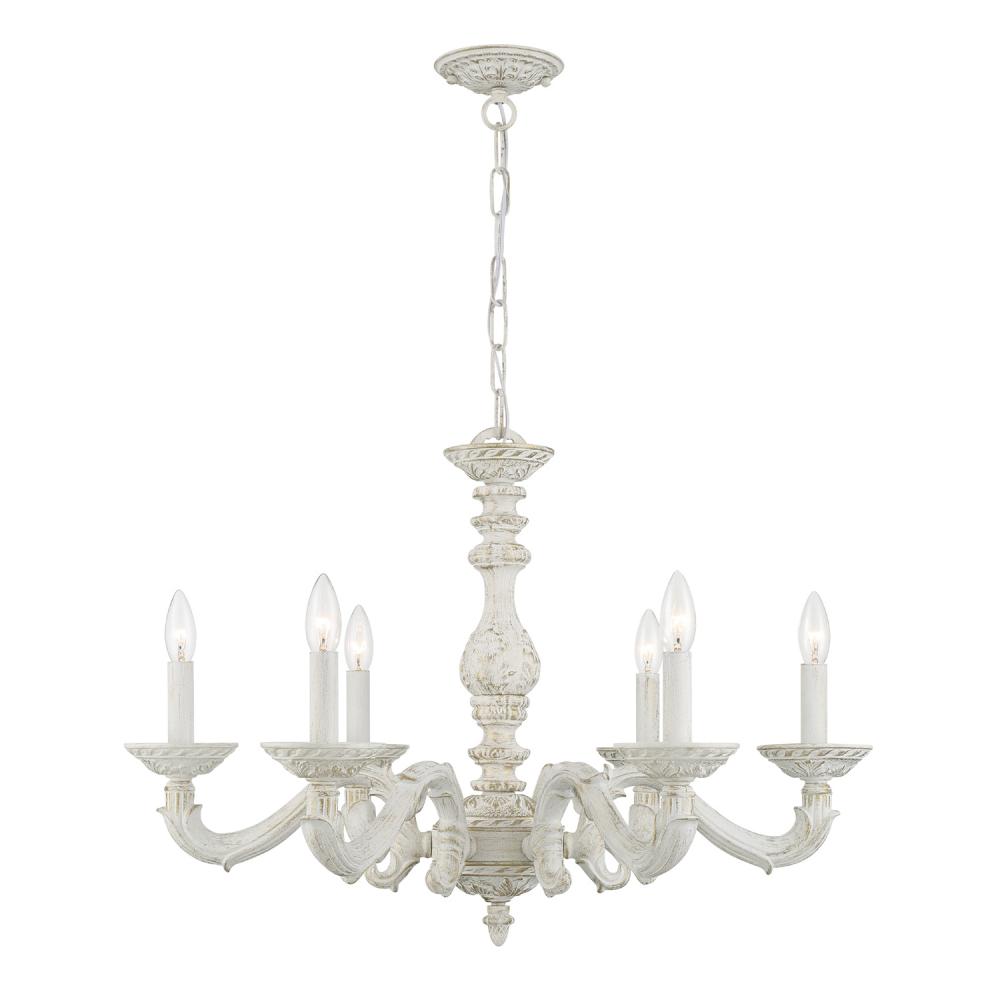 Paris Market 6 Light Antique White Chandelier