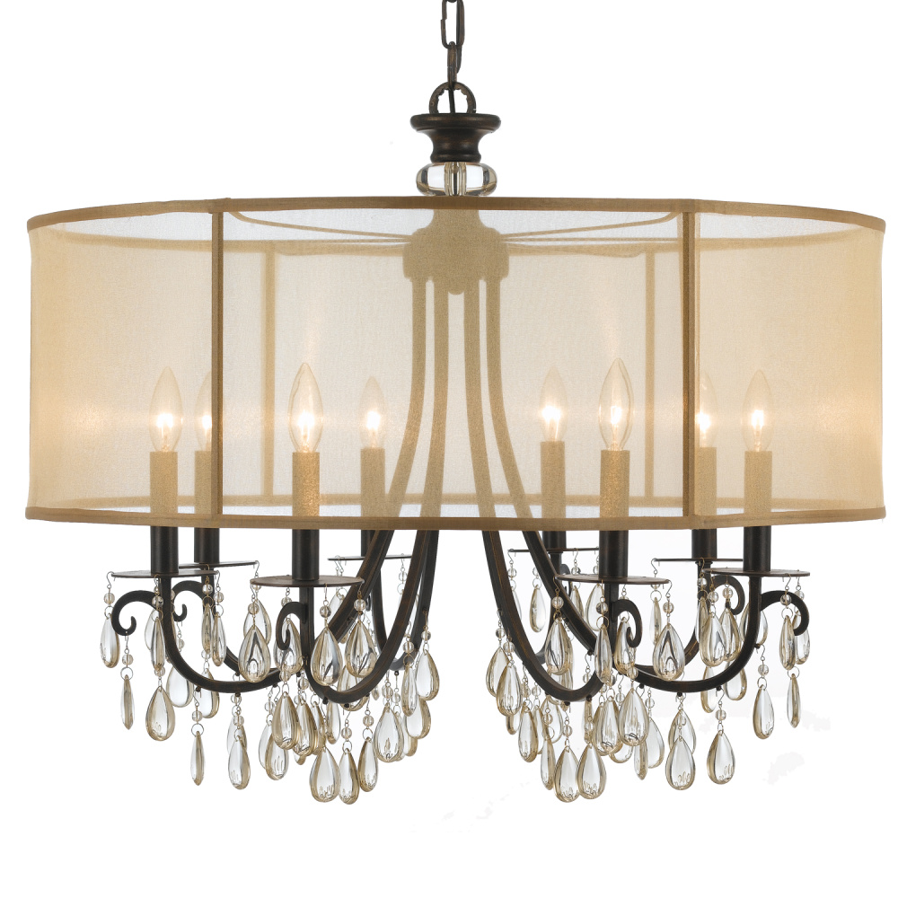 Hampton 8 Light Drum Shade English Bronze Chandelier
