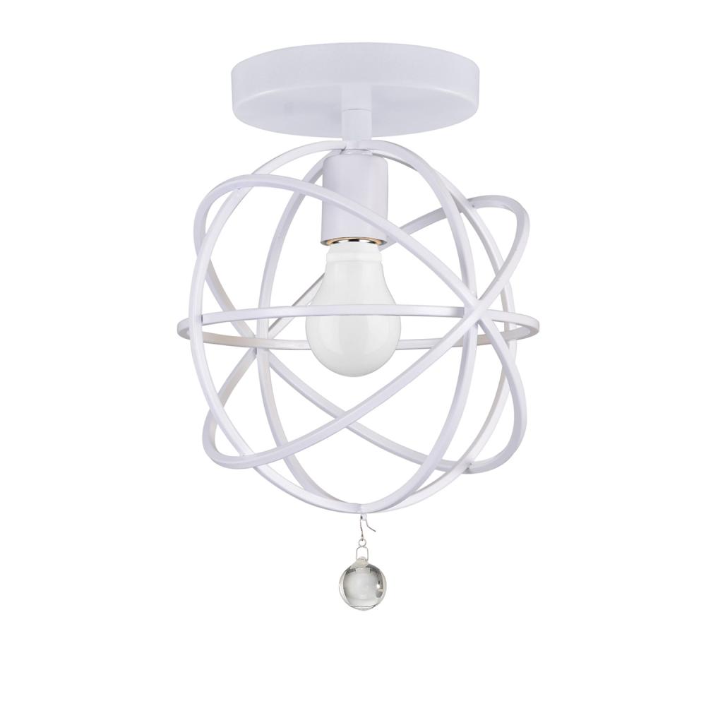 Solaris 9'' Wet White Semi Flush Mount