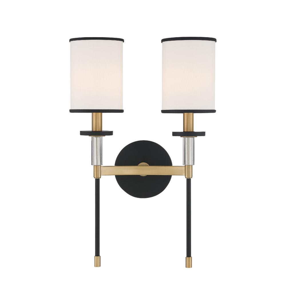 Hatfield 12'' Black Forged + Vibrant Gold Sconce