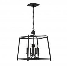 Crystorama 2245-BF_NOSHADE - Libby Langdon for Crystorama Sylvan 4 Light Black Forged Mini Chandelier