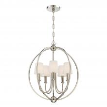 Crystorama 2247-PN - Libby Langdon for Crystorama Sylvan 5 Light Polished Nickel Chandelier