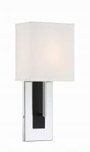 Crystorama BRE-A3631-PN-BF - Brent 6.5'' Polished Nickel + Black Forged Sconce