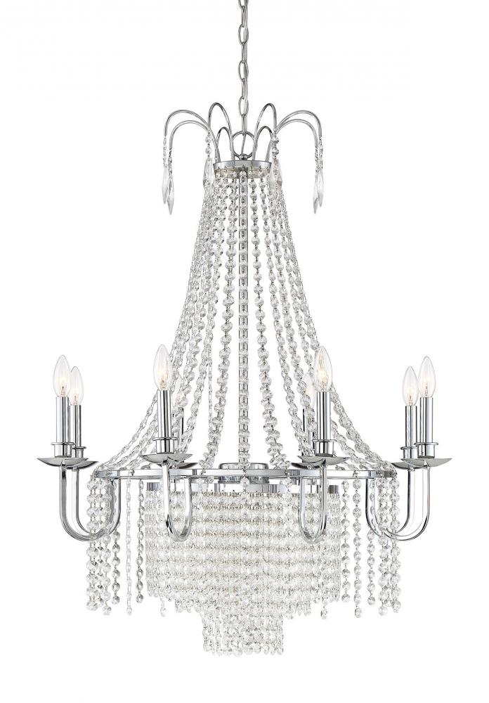 Maisie Collection - 8 Light - Chandelier - 30"W - 38"H -  Chrome Finish