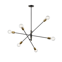 DVI DVP41124BR+GR - Lake Loft 6 Light Pendant