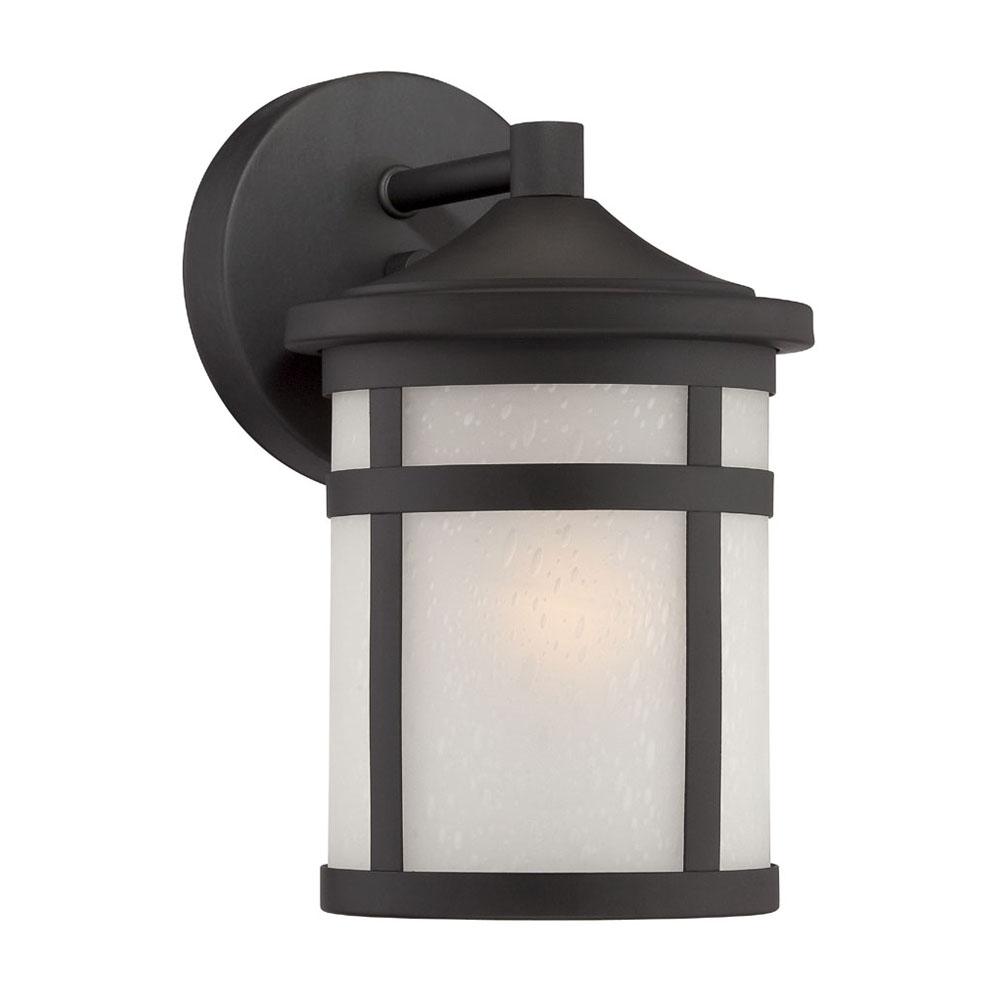 Austin Collection Wall-Mount 1-Light Outdoor Matte Black Light Fixture