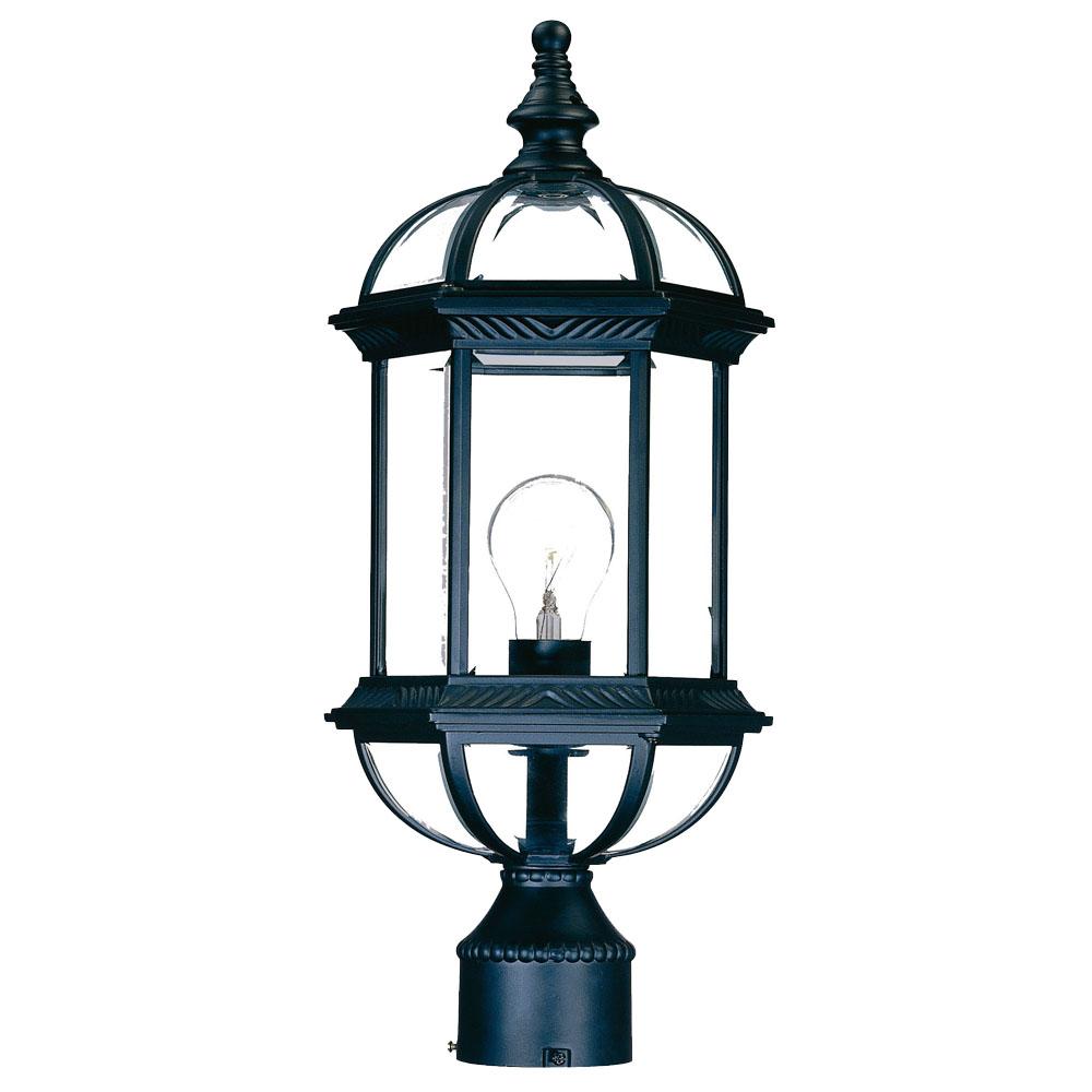 Dover Collection Post-Mount 1-Light Outdoor Matte Black Light Fixture