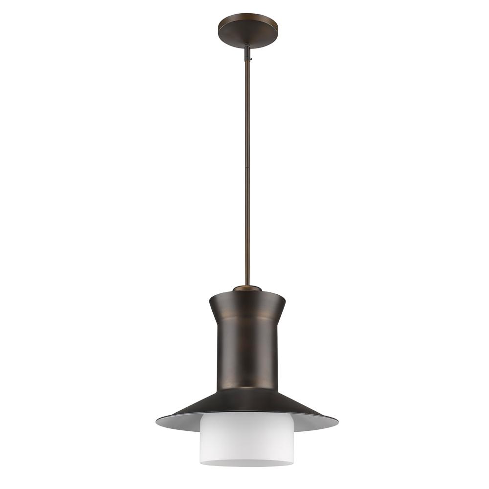 Greta Indoor 1-Light Pendant W/Glass Shade In Oil Rubbed Bronze