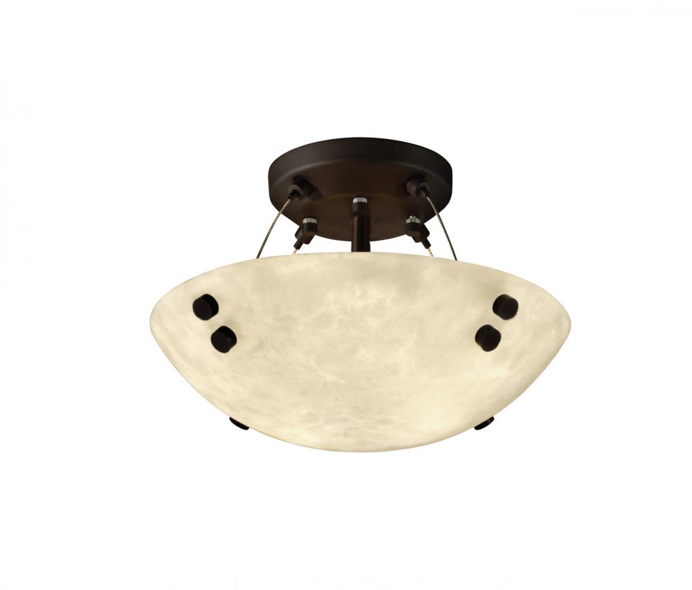 14" LED Semi-Flush Bowl w/ Finials