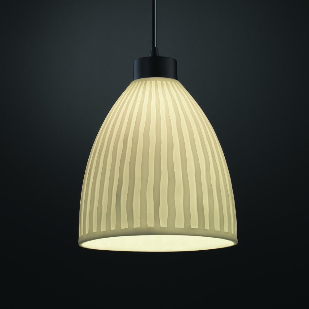 1-Light Large Tapered Cylinder Curved LED Pendant