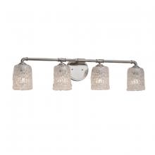 Justice Design Group GLA-8464-16-CLRT-NCKL - Bronx 4-Light Bath Bar