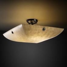 Justice Design Group CLD-9654-25-DBRZ-F6 - 36" Semi-Flush Bowl w/ Concentric Circles Finials