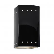 Justice Design Group CER-0925W-BLK-LED1-1000 - Small LED Rectangle w/ Perfs - Open Top & Bottom (Outdoor)