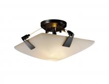 Justice Design Group FSN-9630-25-OPAL-MBLK-LED2-2000 - 14" LED Semi-Flush Bowl w/ Tapered Clips