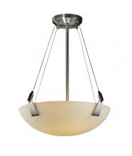 Justice Design Group FSN-9641-35-OPAL-NCKL-LED3-3000 - 18" LED Pendant Bowl w/ Tapered Clips