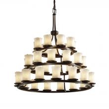 Justice Design Group GLA-8712-16-WHTW-DBRZ - Dakota 36-Light 3-Tier Ring Chandelier