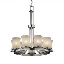 Justice Design Group GLA-8766-16-WHTW-NCKL-LED9-6300 - Dakota 9-Light Ring LED Chandelier