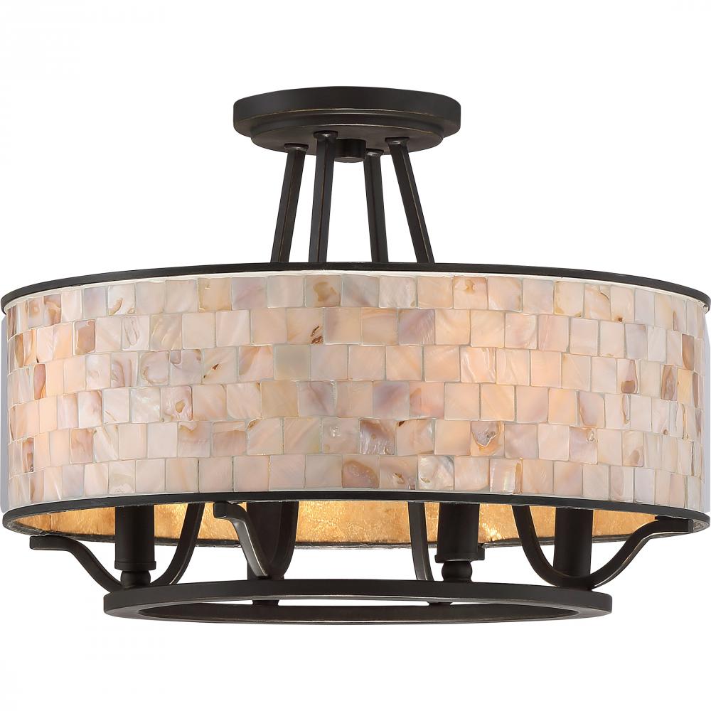 Aristocrat 4-Light Palladian Bronze Semi-Flush Mount Light