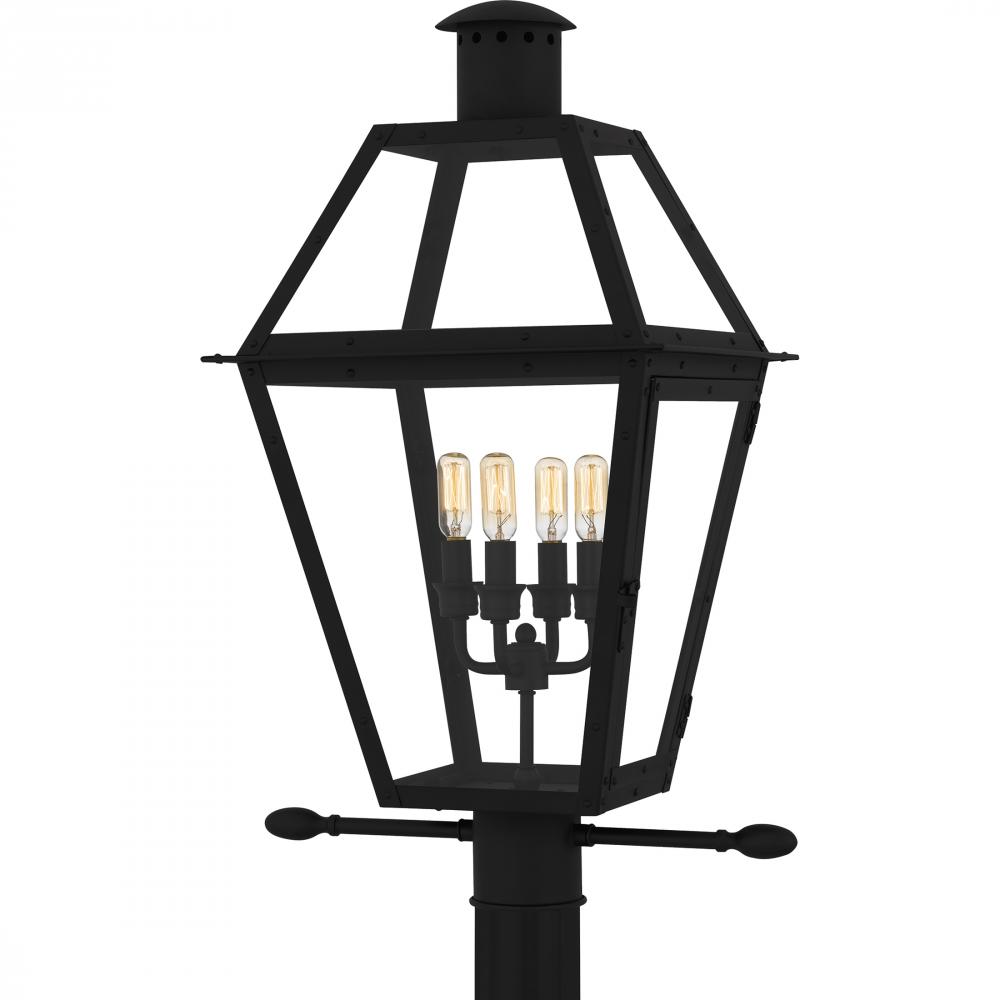 Rue De Royal 4-Light Earth Black Outdoor Post Lantern