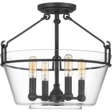 Quoizel WEL1717GK - Wells 4-Light Grey Ash Semi-Flush Mount Light