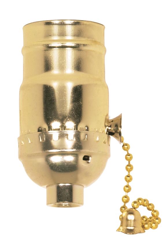 On-Off Pull Chain Socket; 1/8 IPS; Aluminum; Brite Gilt Finish; 660W; 250V; 500 Master