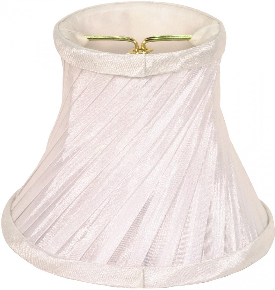 Clip On Shade; White Swirl Folded Pleat; 3" Top; 5" Bottom; 4" Side