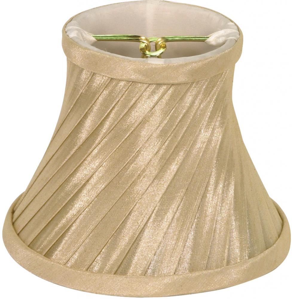 Clip On Shade; Beige Swirl Folded Pleat; 3" Top; 5" Bottom; 4" Side