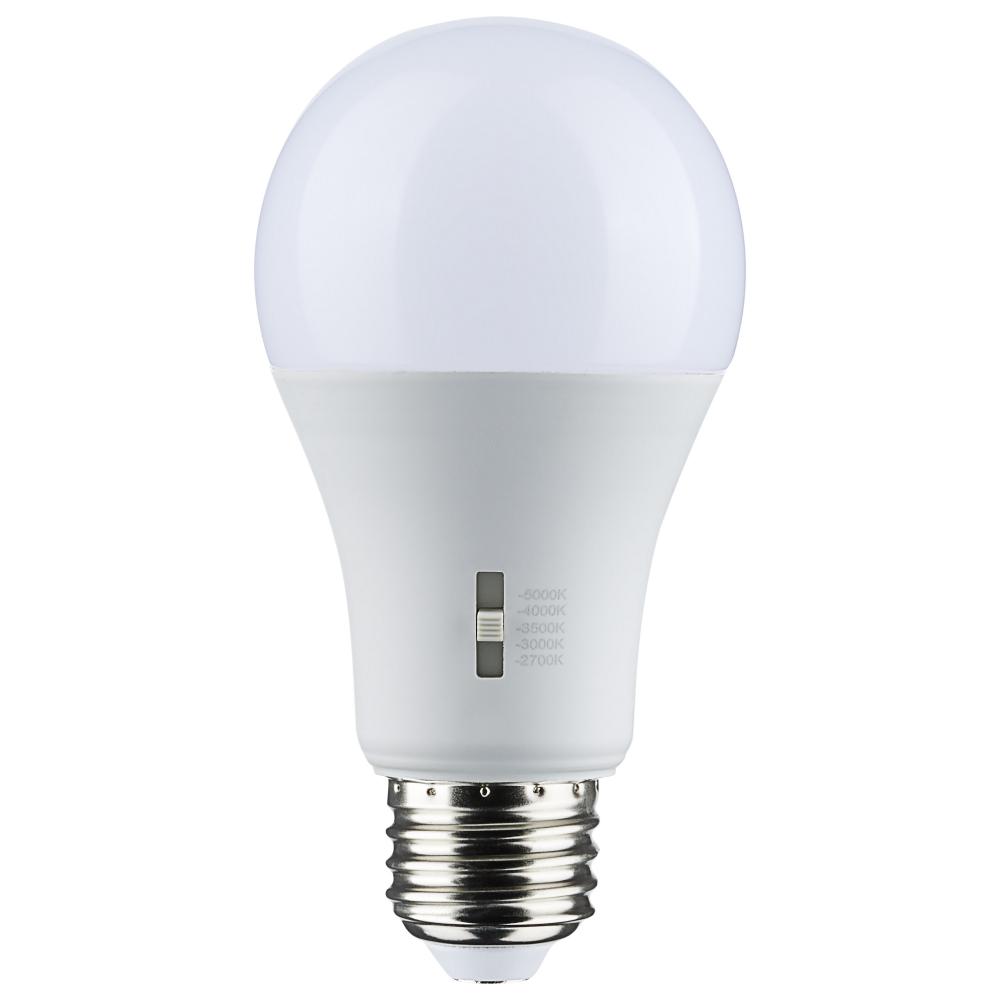 8.8 Watt A19 LED; Medium Base; CCT Selectable; 120 Volt; White Finish
