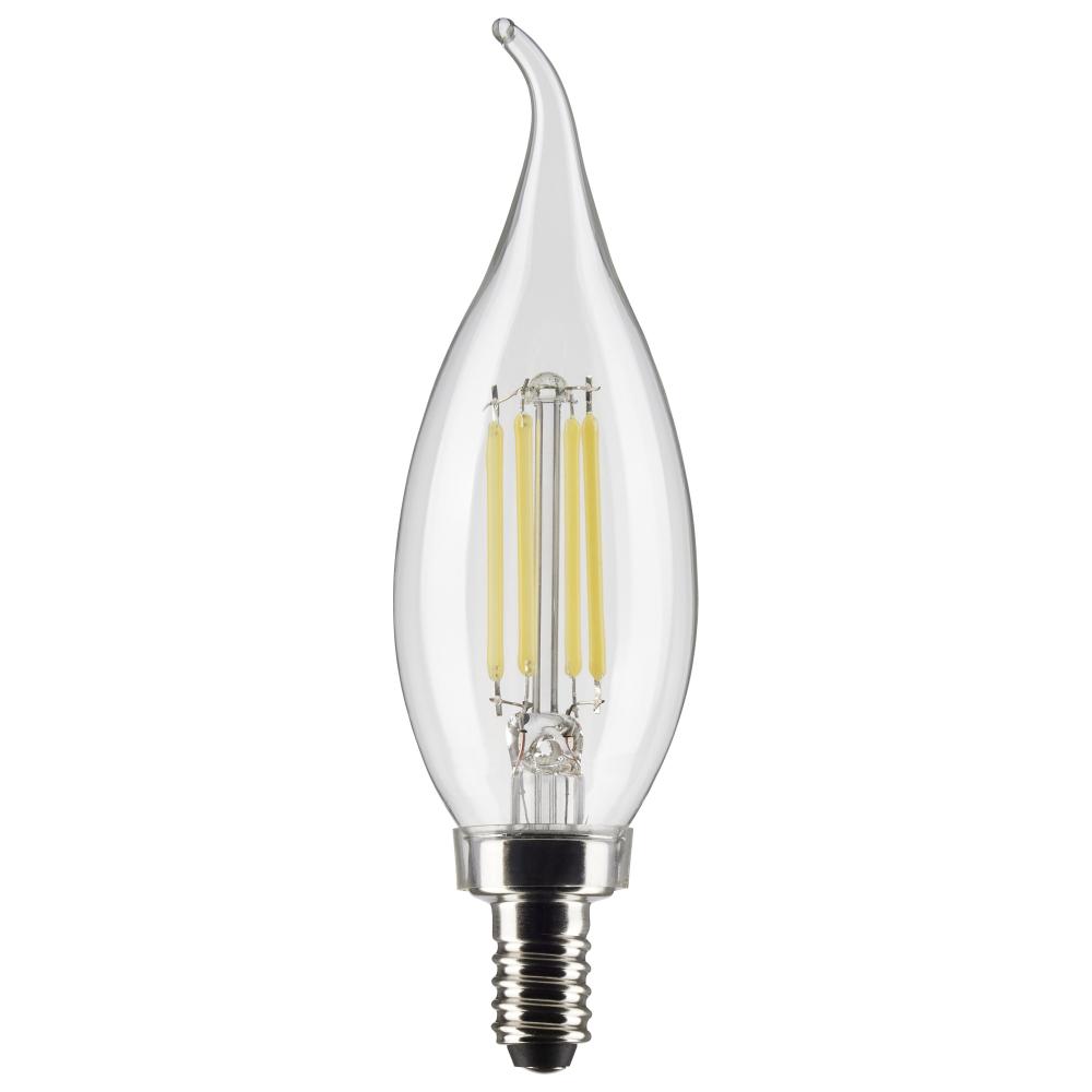 4 Watt CA10 LED; Clear; Candelabra Base; 3000K; 350 Lumens; 120 Volt; 2-Pack