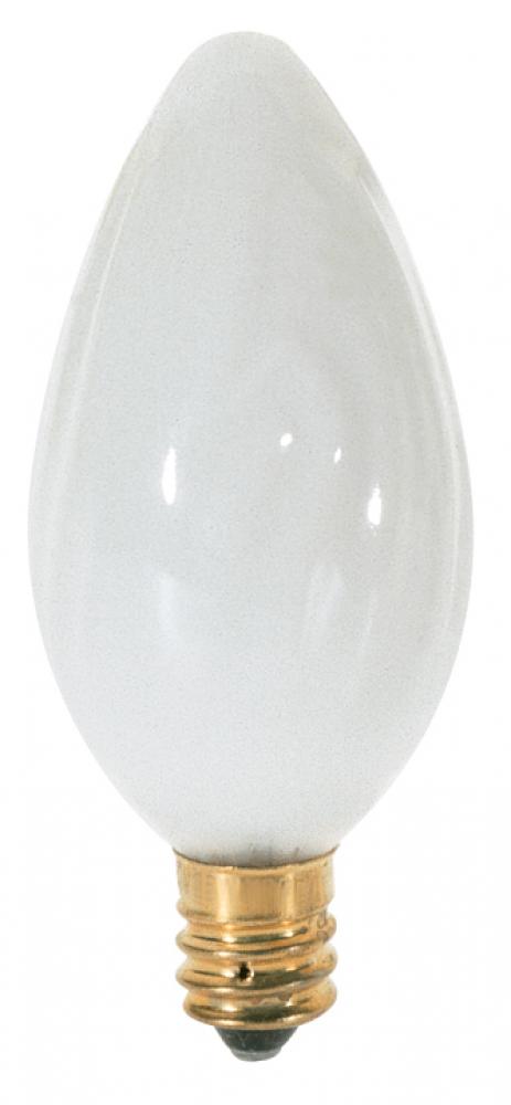 15 Watt F10 Incandescent; White; 1500 Average rated hours; 90 Lumens; Candelabra base; 120 Volt