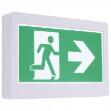 Satco Products Inc. 67/500 - Running Man Green Exit Sign; 120-347V; 2HR backup; Single/Dual Face; Universal Mounting;