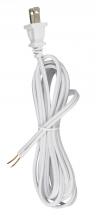 Satco Products Inc. 90/100 - 8 Foot 18/2 SPT-2 105C Cord Set; White Finish; 36" Hank; 200 Carton; Molded Polarized Plug;