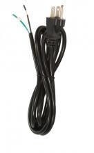 Satco Products Inc. 90/2085 - 8 Foot 18/3 SVT 105C Heavy Duty Cord Set; Black Finish; 100 Carton; 3 Prong Molded Plug; Stripped