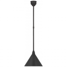 Visual Comfort & Co. Signature Collection TOB 5819MBK-MBK - Academy 12.5" Conical Savannah Pendant