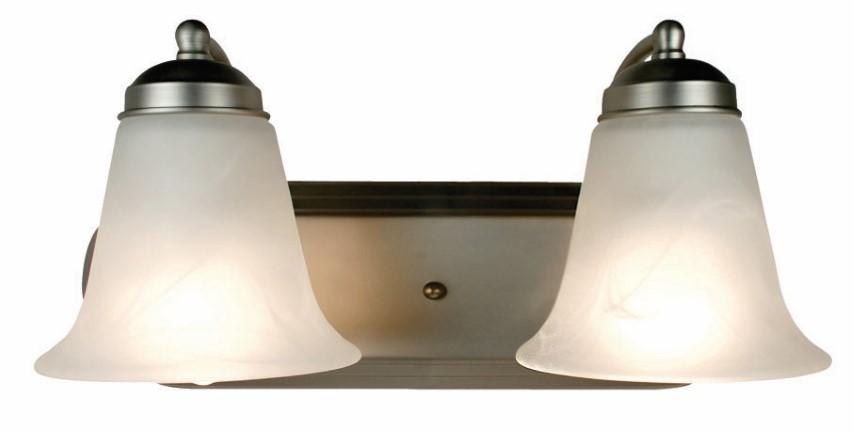 Rusty Collection 2-Light, Glass Bell Shades Vanity Wall Light