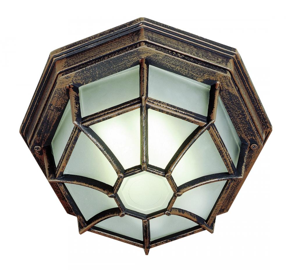 Benkert 1-Light, Weblike Design, Enclosed Flush Mount Ceiling Lantern Light