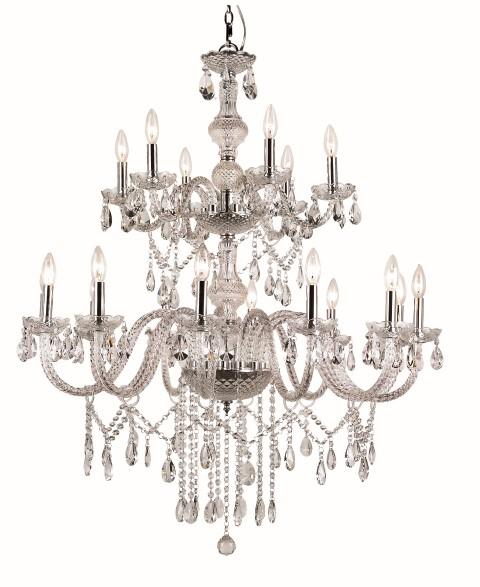 18 LT 2-TIER CRYSTAL CHANDELIE